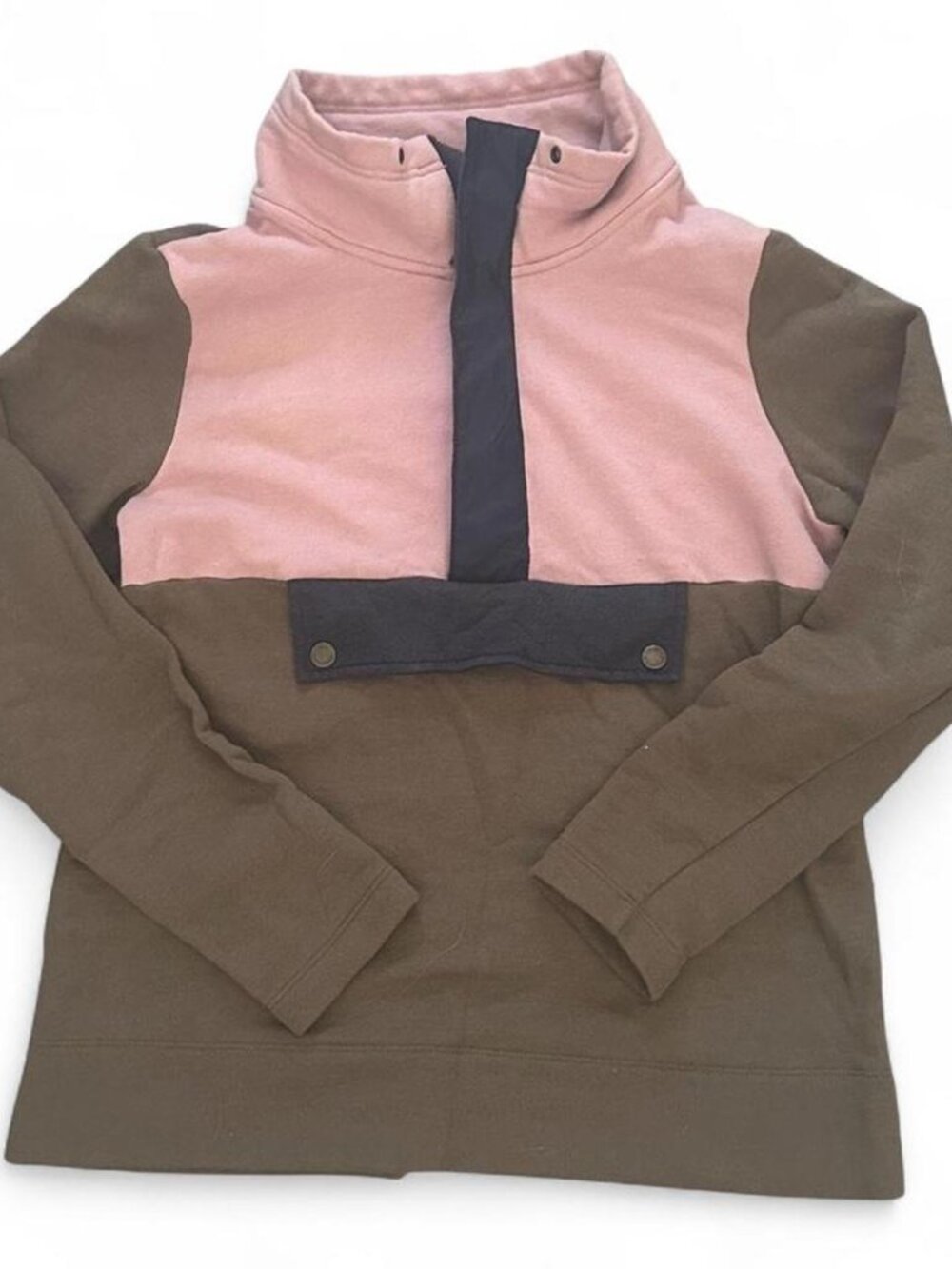 L.L. Bean Signature Color Block Mock Neck Half-Zip Sweatshirt
